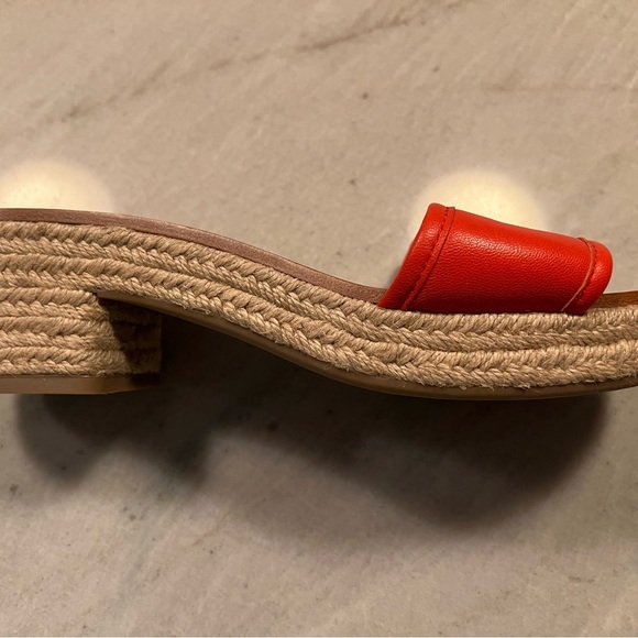NWOB Tory Burch Fleming 50MM Slide Espadrilles Red/Orange Leather Size 7.5 - Picture 3 of 6